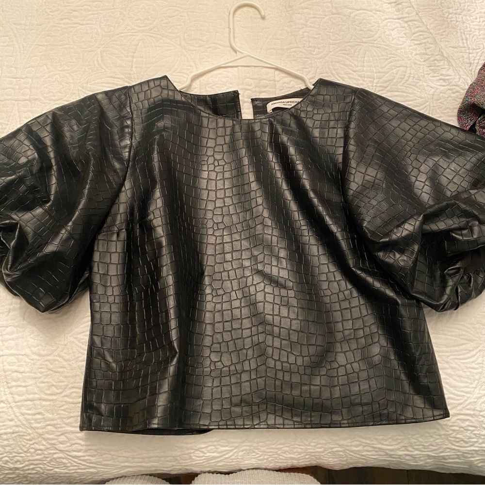 Amanda Uprichard Padme top in Faux Crocodile